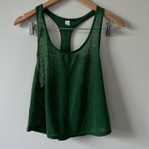 Offline Deep Green Women's Cropped Racerback Tank Top Size Small